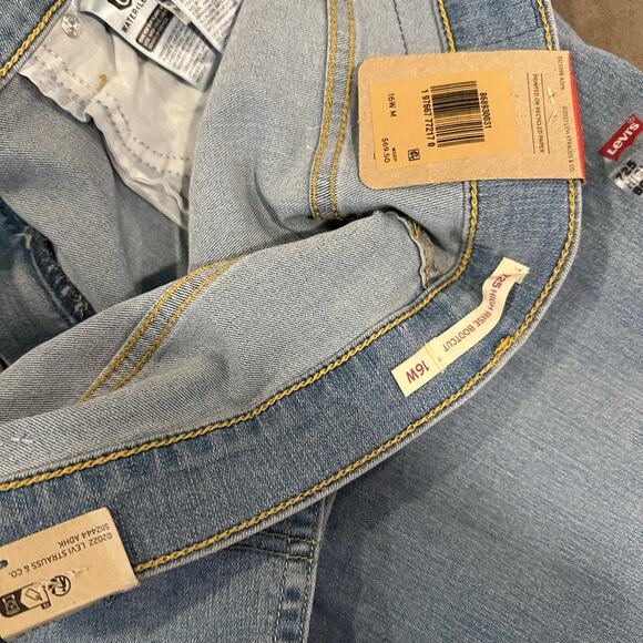 NWT Levi's High Rise Bootcut 725 Jeans Raw Hem Light Wash Women's Size 16 16W - Picture 9 of 12